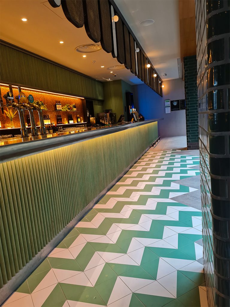 Commercial hotel floor tiling