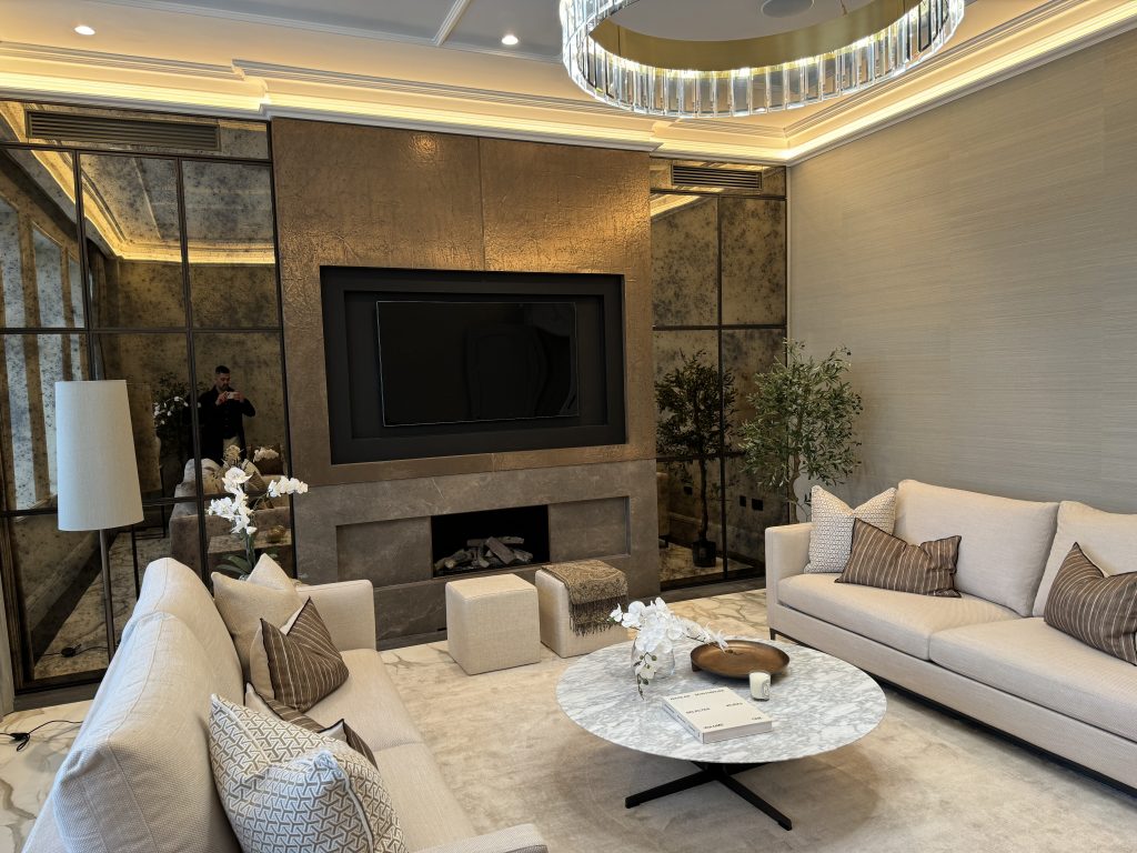 tiled fireplace